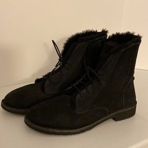 UGG Lace Up Black Booties sz 10.